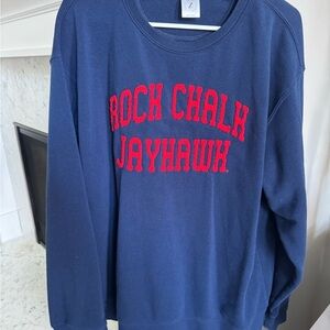 Kansas KU Rock Chalk Jayhawk Navy Sweatshirt